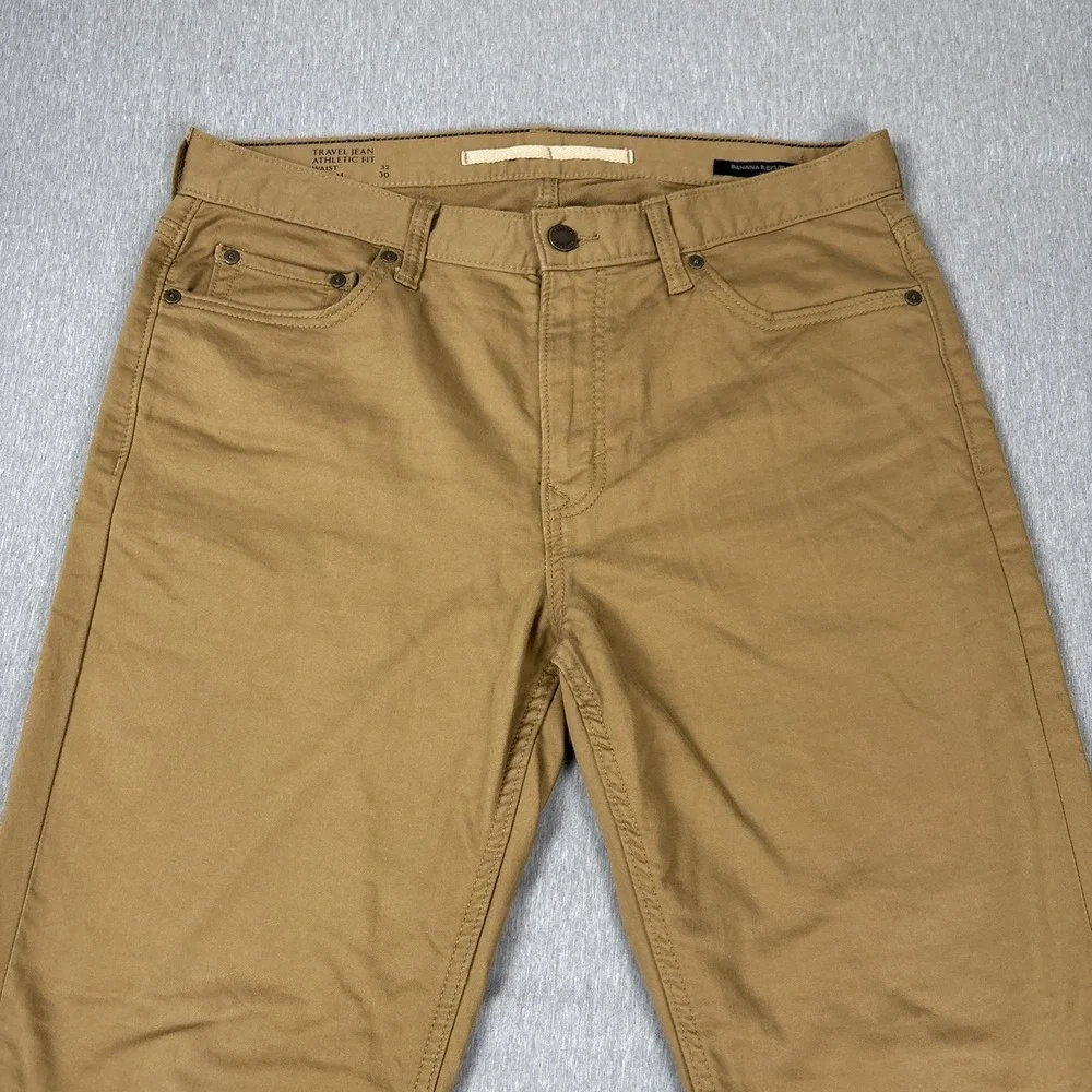 Banana Republic Travel Jean Pants Mens Size 32 x‎ 30 Athletic Fit Stretch Tan